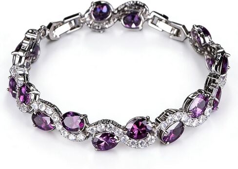 Multi - Color Wave - Pattern Tennis Bracelets for Women, Copper - Based Cubic Zirconia Paved Elegant Bangle, Daily & Party Jewelry in Saudi Arabia