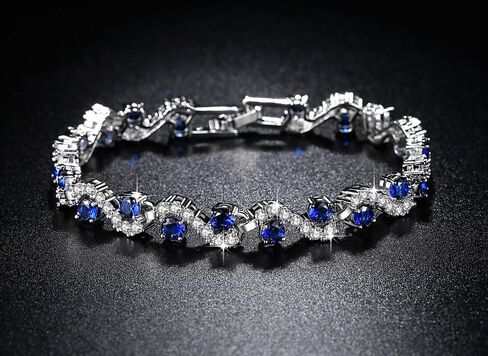 Multi - Color Wave - Pattern Tennis Bracelets for Women, Copper - Based Cubic Zirconia Paved Elegant Bangle, Daily & Party Jewelry in Saudi Arabia