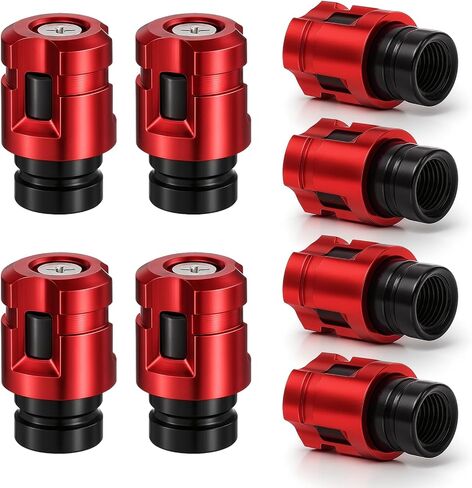 8 Pcs Red Valve Stem Caps Tire Valve Cap Car Tire Unique Shape Aluminum Alloy Wheel Valves Covers Universal Stem Covers Universal Vehicle Wheel Accessories for Car SUV Bike in Saudi Arabia