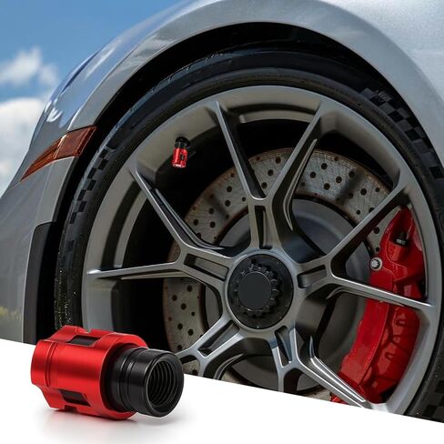8 Pcs Red Valve Stem Caps Tire Valve Cap Car Tire Unique Shape Aluminum Alloy Wheel Valves Covers Universal Stem Covers Universal Vehicle Wheel Accessories for Car SUV Bike in Saudi Arabia
