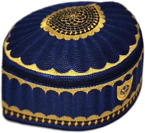 Al-Ameen Muslim Gift Prayer Kufi Hat for Men AMN-477 Islam Skull Cap Unique Design Beanie Round Topi Headwear Ramadan Eid in Saudi Arabia