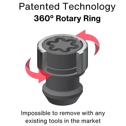 Farad H1/E Galvanized Silver Lug Nut Wheel-Locks Kit Suitable for Hyundai Venue (M12 X 1.5 Thread Size) - Set of 4 Lug Nuts + 1 Key in Kuwait