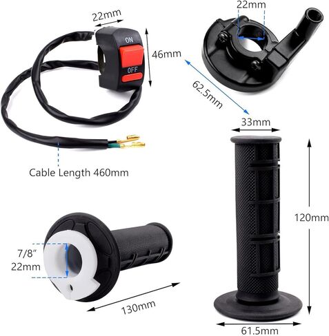 7/8" Twist Throttle Accelerator Handle Grips for Pit Bike Mini Bike Throttle Assembly,Soft TPR Rubber Handle Grips 4-Stroke Dirt Bike Pocket Bike for 50cc 90cc 110cc 125cc150cc 200cc 250cc in Kuwait