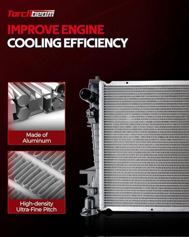 Torchbeam Car Aluminum Core Radiators Compatible with 2015-2021 Renegade 2.4L, 2015-2022 ProMaster City, 2016-2018 500X 2.4L in Saudi Arabia