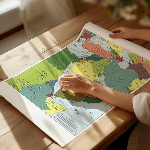 خريطة وكالة المخابرات المركزية للشرق الأوسط - العراق إيران إسرائيل السياسية 2003 ملصق حائط - فلسطين، قطاع غزة، الضفة الغربية، لبنان، إيران، العراق - الحرب في إسرائيل وغزة الفصل الدراسي المنزلي غير مؤطر (11 بوصة × 13 بوصة) in Kuwait