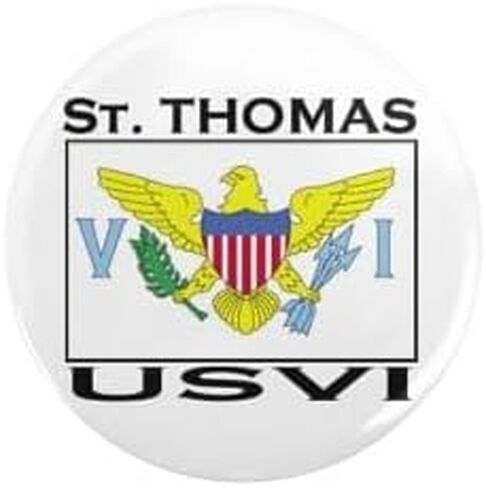 CafePress St. Thomas, USVI Flag 1" Round Mini Button Pin in Saudi Arabia