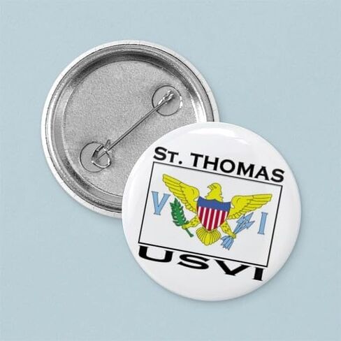 CafePress St. Thomas, USVI Flag 1" Round Mini Button Pin in Saudi Arabia
