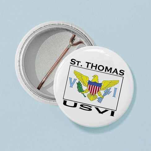 CafePress St. Thomas, USVI Flag 1" Round Mini Button Pin in Saudi Arabia