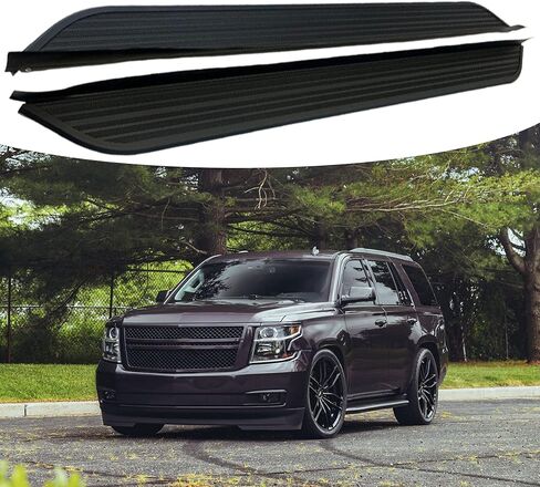 2PCS Side Steps Running Boards Fits for Chevrolet Tahoe 2015-2020 Fixed Steps (RB02-Aluminum) Black in Kuwait