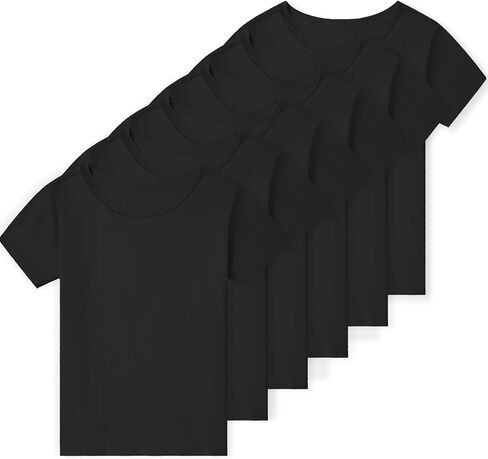 مجموعة من 6 تي شيرتات للأولاد الصغار قطن بأكمام قصيرة قمصان صيفية أساسية للشباب (2T-14Y) in Kuwait