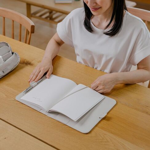 غطاء الكمبيوتر المحمول Orbitkey KonMari - خلاصة خالية من الجلد مع حلقة قلم وفتحات للبطاقات وتخزين المستندات | منظم احترافي بسيط للملاحظات والمجلات والاجتماعات والحمل اليومي، A5 (حجري) [منتج مكتبي] in Saudi Arabia