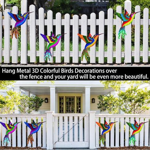 Metal Hummingbird Wall Decor, Colorful Outdoor & Indoor Humming Bird yard wall art Decoration. Ideal for Patio, Fence, Garden, Living Room & Balcony Decor- Hanging Ornaments to Elevate Your Space in Saudi Arabia