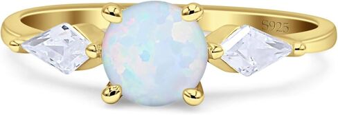 OMRANII Three Stone Ring Art Deco Two Kite Shape Accent Round Cubic Zirconia Statement Wedding Engagement Ring Solid 925 Sterling Silver Ring in Saudi Arabia