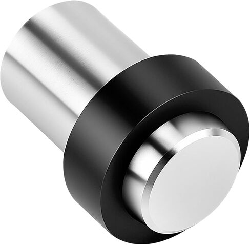 15 PCS Floor Mounted Door Stops, 2.3'' x 1.3'' Cylindrical Door Stopper with Black Rubber, Stainless Steel Floor Door Stoppers for Commercial Doors, Easy to Install, Silver in Saudi Arabia