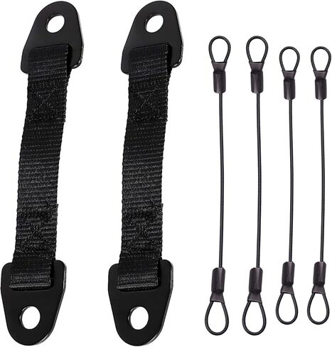 أحزمة حدود الباب شديدة التحمل لـ Can-Am Defender & Defender Max Limited (2020 إلى الوقت الحاضر) - فتحة باب واسعة طويلة جدًا، نايلون متين وفولاذ مقاوم للصدأ، عبوتان باللون الأسود in Kuwait