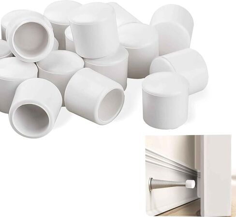 10Pcs White 0.39 Inch Door Stoppers Rubber Tip Replacement, Stop Caps for Door Wall Protection in Kuwait