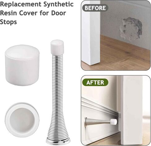 10Pcs White 0.39 Inch Door Stoppers Rubber Tip Replacement, Stop Caps for Door Wall Protection in Kuwait