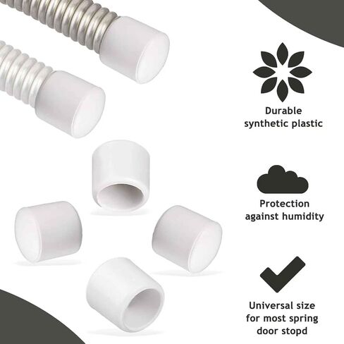 10Pcs White 0.39 Inch Door Stoppers Rubber Tip Replacement, Stop Caps for Door Wall Protection in Kuwait