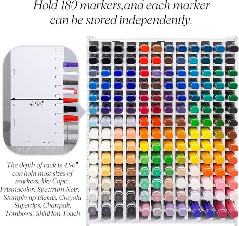 Art Marker Storage Rack for 180 Markers, Watercolour Brushes Pens Colored Pencils Organizer Holder for Desk in Saudi Arabia