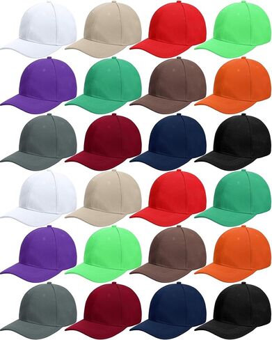 Handepo 24 Pcs Blank Baseball Cap Adjustable Back Strap Plain Blank Camouflage Hat Unisex Baseball Cap for Trucker Men Women in Saudi Arabia