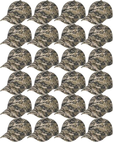 Handepo 24 Pcs Blank Baseball Cap Adjustable Back Strap Plain Blank Camouflage Hat Unisex Baseball Cap for Trucker Men Women in Saudi Arabia