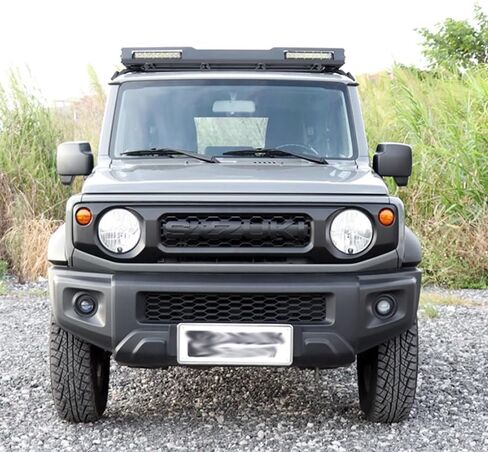 ABS Car Front Bumper Upper Grille for Suzuki Jimny 2-Door 4-Door 3Door 5Door 2019-2025 Honeycomb Front Bumper Grille Grill (Big Logo Style) (Matte Black) in Kuwait