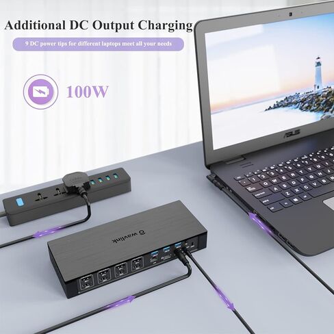 WAVLINK DisplayLink USB 3.0 Universal Laptop Docking Station Dual Monitor with HDMI and HDMI/DVI/VGA, Gigabit Ethernet, Audio, 6 USB Ports for Windows Mac ChromeOS Ubuntu in Saudi Arabia