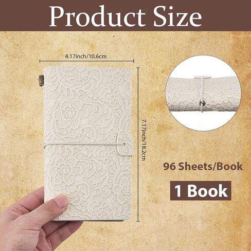 CALFOVERA A6 3D PU Leather Lace Textured Journal Notebook for Women Flower Embossed Carving Refillable Writing Notebooks with 3 Style Paper Inside 96 Page Pamphlet Daily Planner Bound Sketchbook in Saudi Arabia