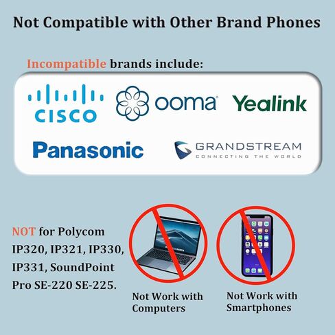 Callez RJ9 Polycom Telephone Headset with Noise Cancelling Mic & Volume Controls, Mono Phone Headset for Office Compatible with Polycom VVX250 VVX400 VVX410 VVX411 VVX311 VVX500 VVX601 Landline Phones in Saudi Arabia