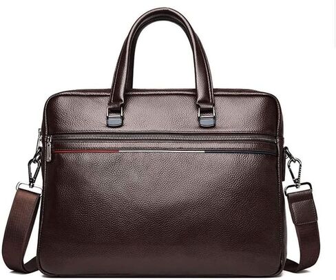 حقيبة كمبيوتر محمول محمولة، حقائب سفر للأعمال، حقيبة يد جلدية بسيطة للرجال باللون الأسود، حقيبة رسول للرجال (بني) in Kuwait