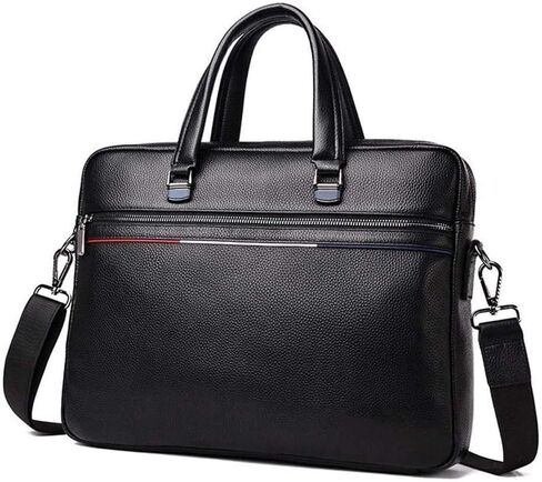 حقيبة كمبيوتر محمول محمولة، حقائب سفر للأعمال، حقيبة يد جلدية بسيطة للرجال باللون الأسود، حقيبة رسول للرجال (بني) in Kuwait
