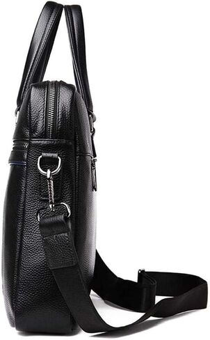 حقيبة كمبيوتر محمول محمولة، حقائب سفر للأعمال، حقيبة يد جلدية بسيطة للرجال باللون الأسود، حقيبة رسول للرجال (بني) in Kuwait