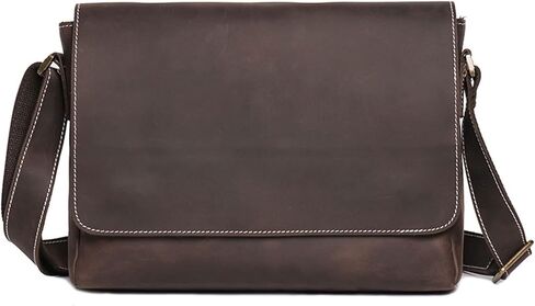 Men’s Leather Messenger Bag - Waterproof Vintage Briefcase, Large Satchel, Laptop Computer for Business(Coffee) in Saudi Arabia