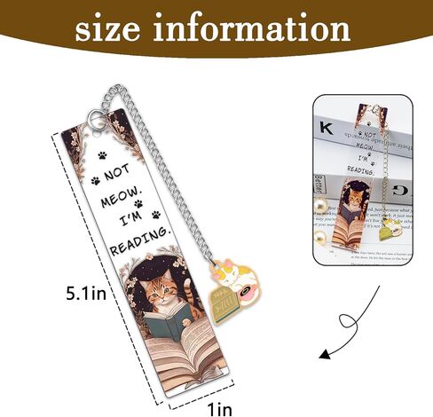 Cat Bookmark for Women Cat Lover Gifts for Students Teacher Thank You Gifts Animal Bookmarks Not Meow Im Reading Acrylic Funny Bookmarks for Book Lovers in Saudi Arabia