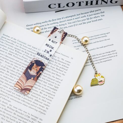 Cat Bookmark for Women Cat Lover Gifts for Students Teacher Thank You Gifts Animal Bookmarks Not Meow Im Reading Acrylic Funny Bookmarks for Book Lovers in Saudi Arabia