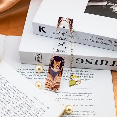Cat Bookmark for Women Cat Lover Gifts for Students Teacher Thank You Gifts Animal Bookmarks Not Meow Im Reading Acrylic Funny Bookmarks for Book Lovers in Saudi Arabia