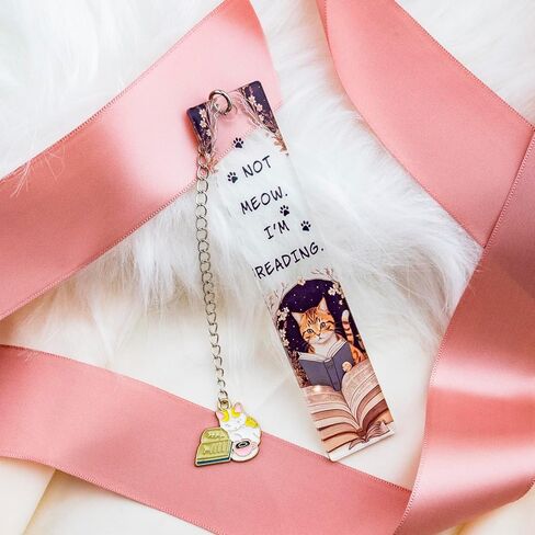 Cat Bookmark for Women Cat Lover Gifts for Students Teacher Thank You Gifts Animal Bookmarks Not Meow Im Reading Acrylic Funny Bookmarks for Book Lovers in Saudi Arabia