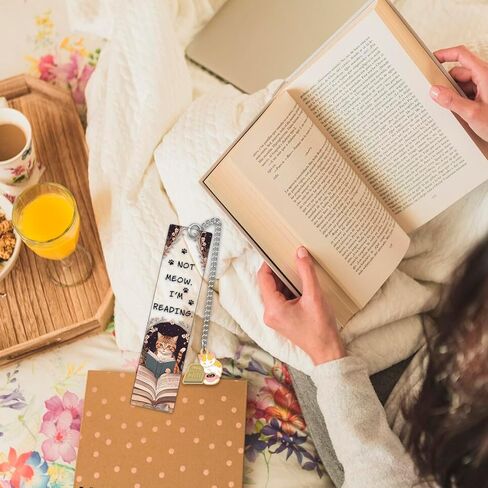 Cat Bookmark for Women Cat Lover Gifts for Students Teacher Thank You Gifts Animal Bookmarks Not Meow Im Reading Acrylic Funny Bookmarks for Book Lovers in Saudi Arabia
