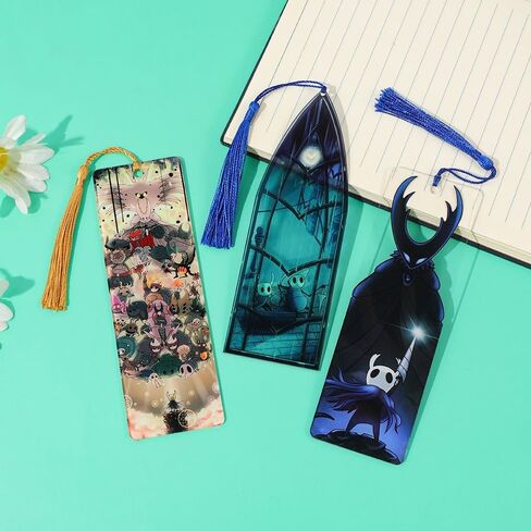 Hollow Knight Merch - Anime Manga Bookmark Set, Acrylic Bookmarks Gaming Bookmark Gift for Fans, Bookworms Anime Manga Lovers(3PC) in Kuwait