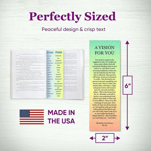 12 Step AA Sobriety Bookmarks- Set of 10 2x6 Laminated Recovery Gifts with Serenity Prayer, Big Book Index, Acceptance, St Francis Prayer, 3rd & 7th Step Prayer by Cheryl's Bookmarks in Saudi Arabia