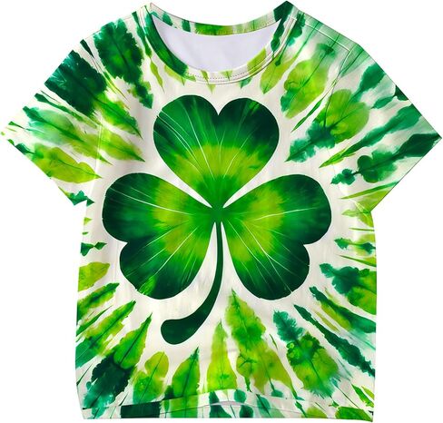 Kids Tie Dye Shirt for Girls Boys Colorful Animal Print T-Shirt Hippie Style Casual Tee Youth Clothing 6-16 Years in Saudi Arabia