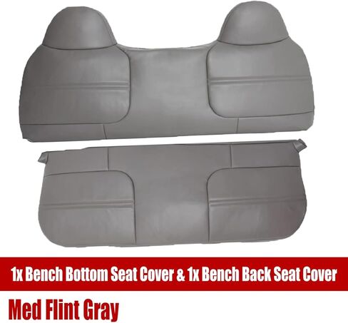 NLQR Full Bench Bottom & Top Lean Back Replacement Seat Cover Gray Compatible with Ford F250 F350 F450 F550 Super Duty 1998 1999 2000 2001 2002 in Saudi Arabia