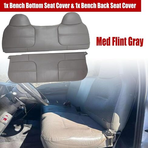 NLQR Full Bench Bottom & Top Lean Back Replacement Seat Cover Gray Compatible with Ford F250 F350 F450 F550 Super Duty 1998 1999 2000 2001 2002 in Saudi Arabia