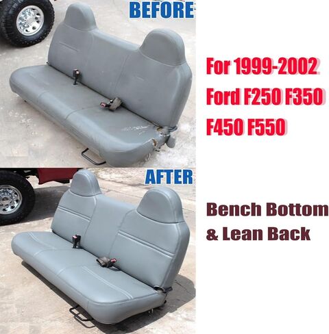 NLQR Full Bench Bottom & Top Lean Back Replacement Seat Cover Gray Compatible with Ford F250 F350 F450 F550 Super Duty 1998 1999 2000 2001 2002 in Saudi Arabia