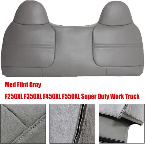 NLQR Full Bench Bottom & Top Lean Back Replacement Seat Cover Gray Compatible with Ford F250 F350 F450 F550 Super Duty 1998 1999 2000 2001 2002 in Saudi Arabia