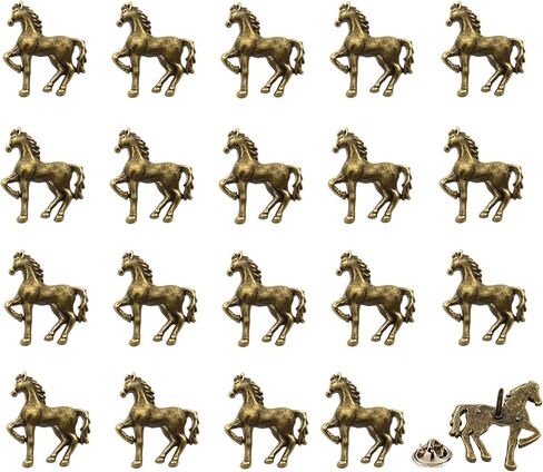 20 Pack Vintage Metal Horse Brooch Pins Set Cute Animal Lapel Pins for Men Small Brooch Pins for Women Backpacks Jacket Hat Badges Jeans Decor in Saudi Arabia