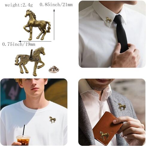 20 Pack Vintage Metal Horse Brooch Pins Set Cute Animal Lapel Pins for Men Small Brooch Pins for Women Backpacks Jacket Hat Badges Jeans Decor in Saudi Arabia