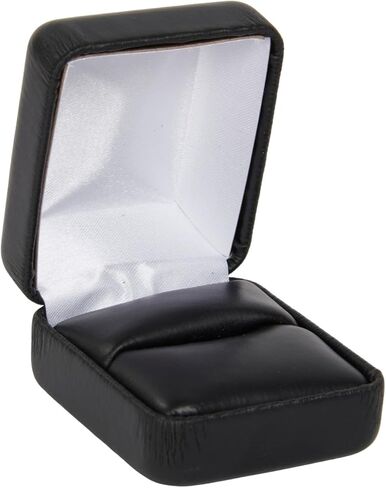 SSWBasics Black Faux Leather Ring Box - 50 Pack in Saudi Arabia