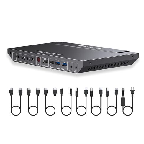 AV Access 4K USB-C Docking Station & HDMI KVM Switch for 4 Computers with USB 3.0, Fast Charging for Laptop, 4K@60hz, EDID Emulation, Hotkey or IR Remote, USB Hub for 4 PCs Share 1 Keyboard&Mouse in Kuwait