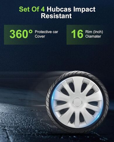 SCITOO 16 Inch Silver Wheel Covers can be Easily Installed on Car Truck SUV,Suitable for a Variety of Models,Beautiful and Rust-Proof Replacement R16 Hubcaps Set of 4 in Saudi Arabia